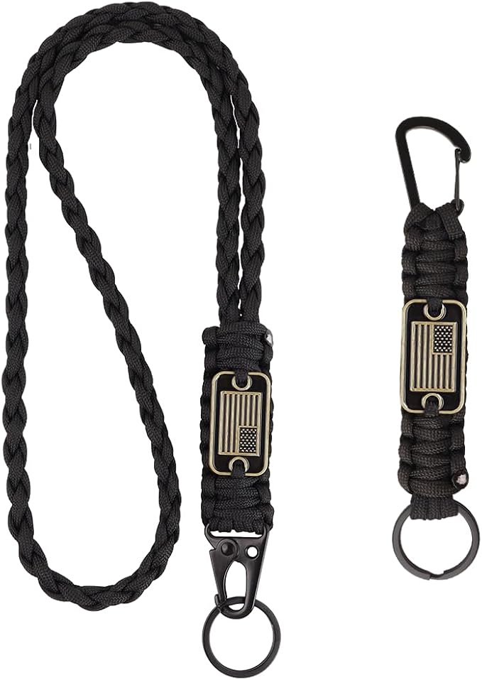 2pcs Heavy Duty Braided Paracord Lanyard Keychains by VNVETYTO