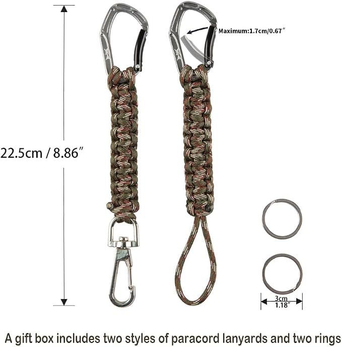 HERCULES Paracord Keychain Set – 2 Pack Lanyard Rope - Image 2