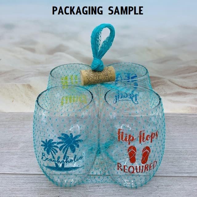 Set of 4 Shatterproof Designer 16 oz Plastic Wine Glasses MADE in the USA - Image 5