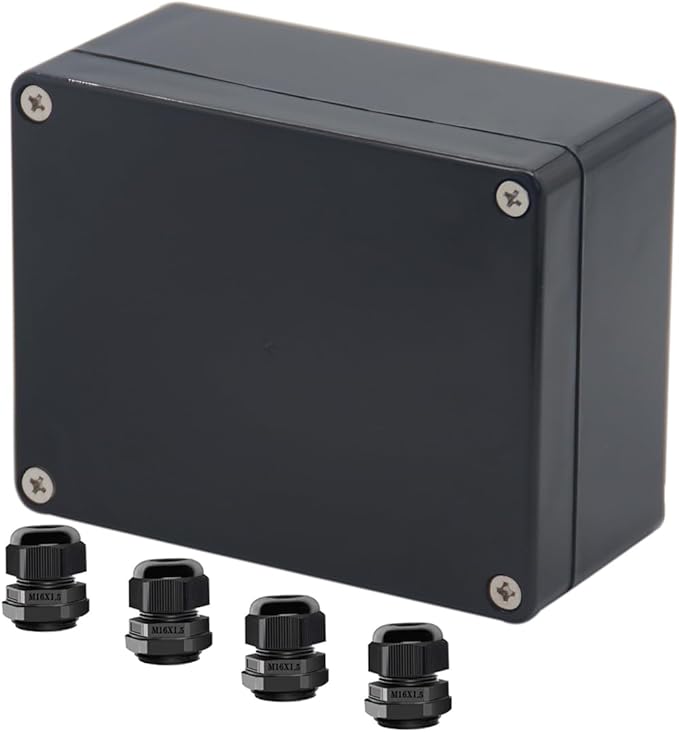 Project Box ABS Black Electrical Boxes IP65 Outdoor Waterproof Box Electronic by Raculety
