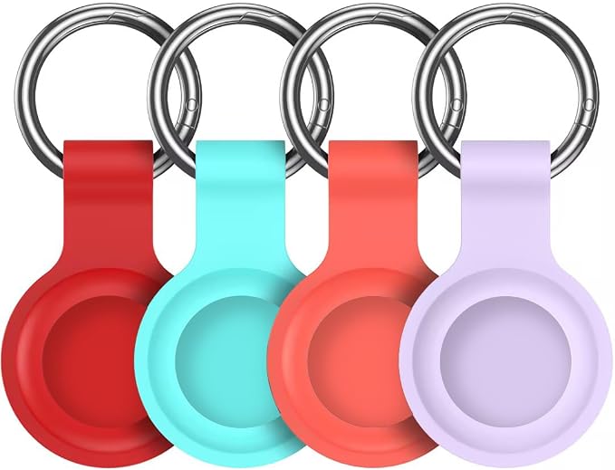 Compatible with AirTag Holder Case Keychain 4 Pack, - Image 8