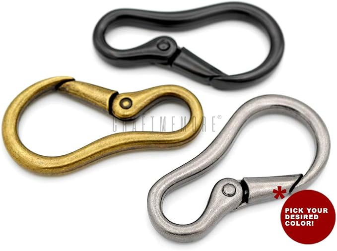 CRAFTMEMORE 2pcs 2 Inches Carabiner Spring Snap Hook Paracord Camping Keychain - Image 6