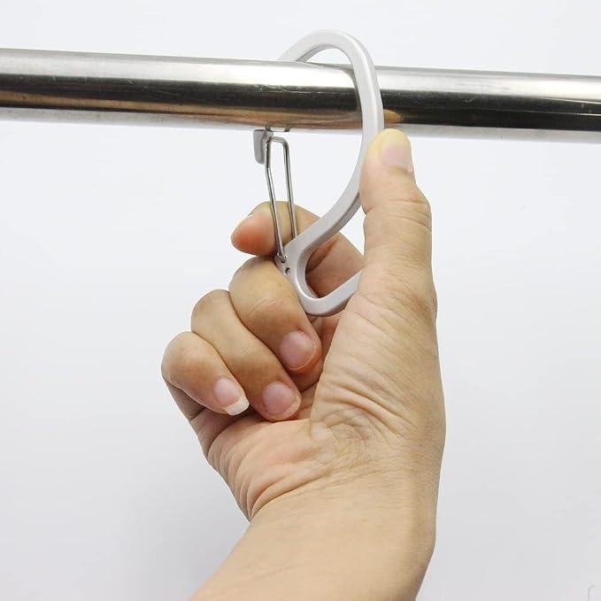 6 Pack S-Shaped Hooks with Clip Anti Drop S Hooks with Safety Buckle to Prevent - Image 4