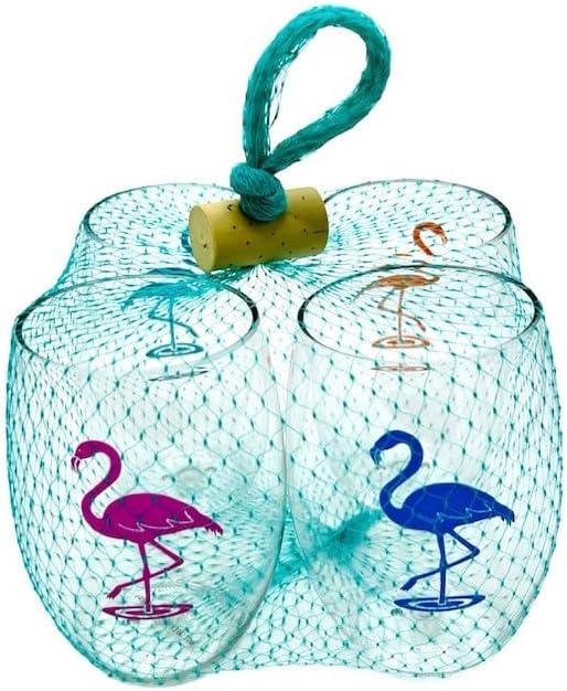 Wine-Oh! Set of 4 Shatterproof Designer 16 oz Plastic Wine Glasses MADE in the - Image 2