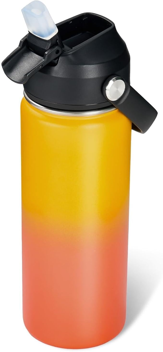 Fijinhom 18oz Insulated Stainless Steel Water Bottle, Wide Mouth Double Wall by Fijinhom