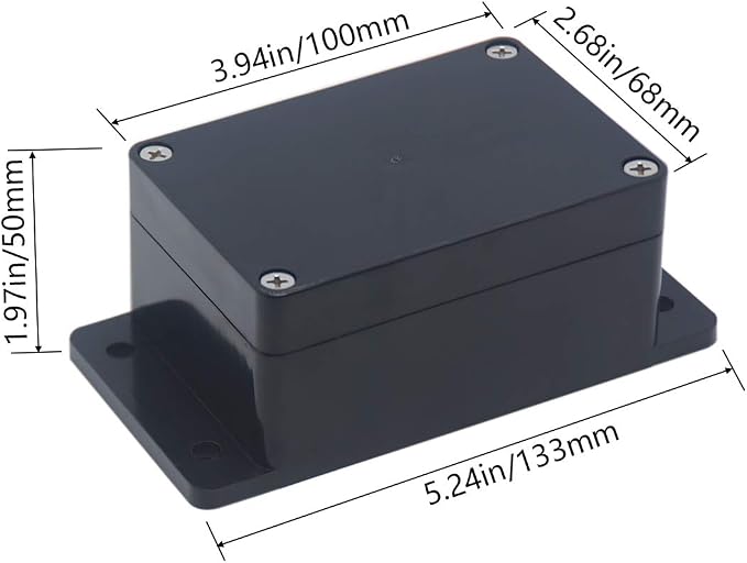 2 Pack Project Box IP65 Waterproof Junction Box ABS Plastic Black Electrical - Image 2