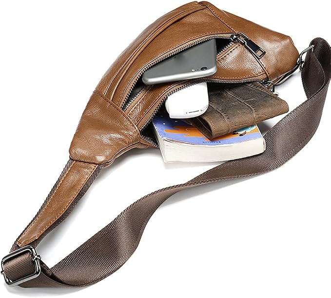 Hebetag Leather Crossbody Sling Bag - Image 7