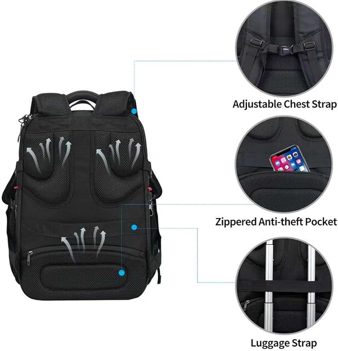 KROSER Travel Laptop Backpack 17.3 Inch XL Computer Backpack - Image 5