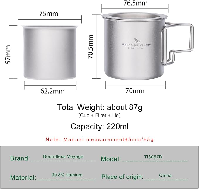 iBasingo 220ml Titanium Cup - Image 2