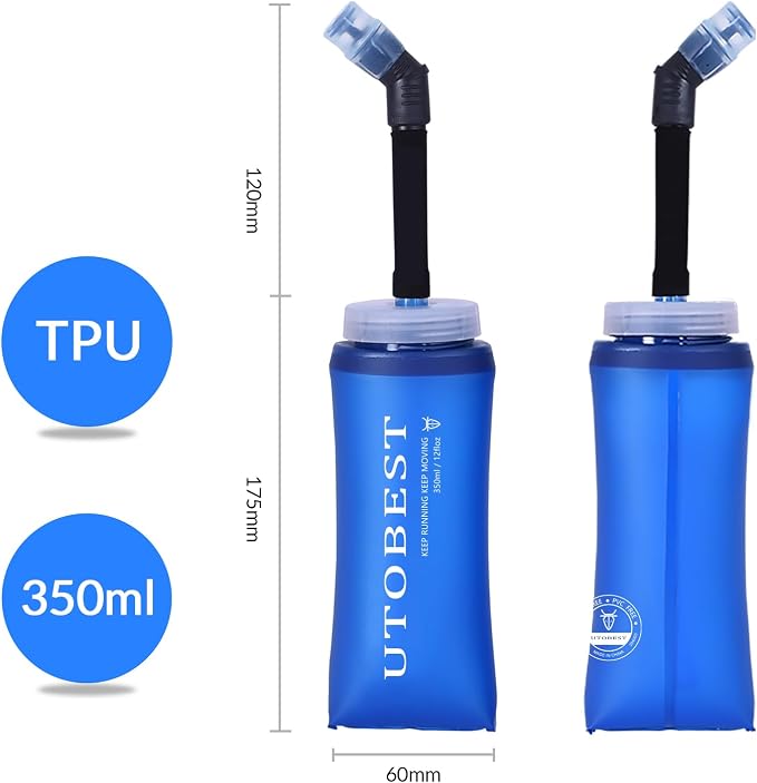 UTOBEST Soft Flask Collapsible Running Water Bottle, Flexible TPU Folding Flask - Image 8