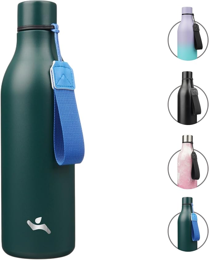 Insulated Water Bottle with Strap, 25 oz Double Wall Stainless Steel Vacuum by Konokyo