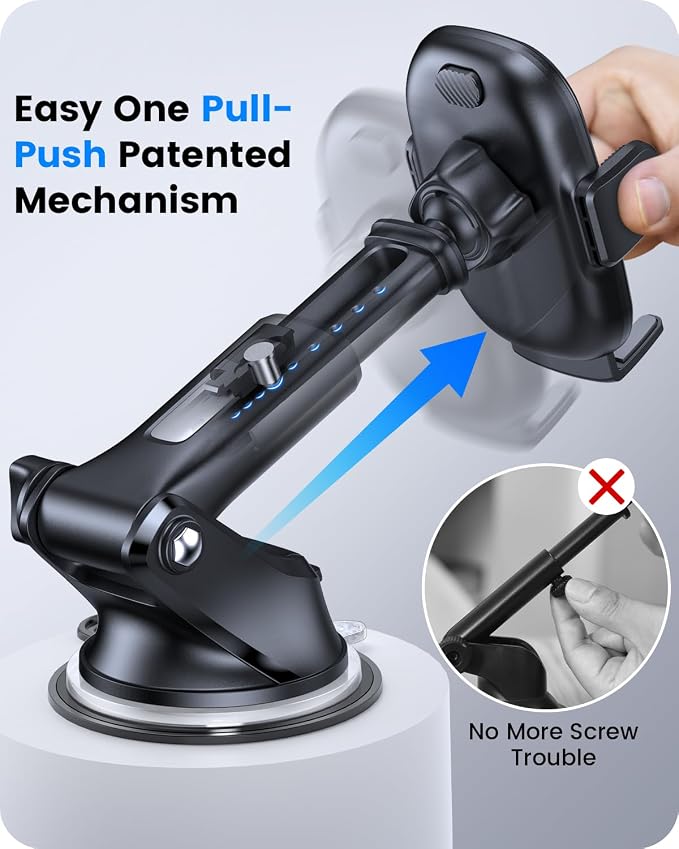 OQTIQ 3-in-1 Car Phone Mount for Dashboard, Windshield & Air Vent – Strong - Image 4
