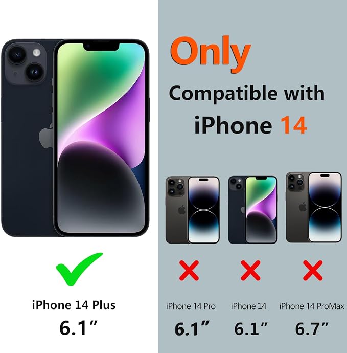 for iPhone 14 Plus Case Waterproof, Full-Body Hard Case Built-in - Image 2