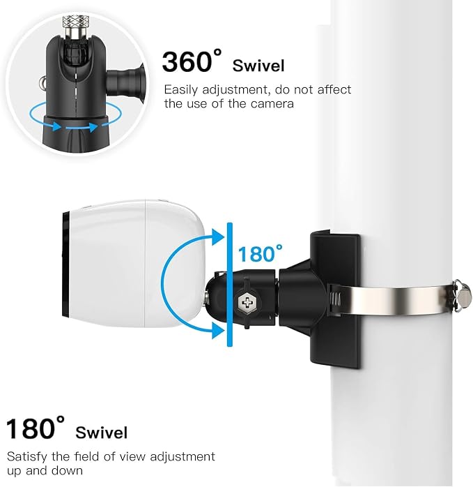 No-Drill Outdoor Security Camera Pole Mount, Universal Pole Mounting Compatible - Image 3