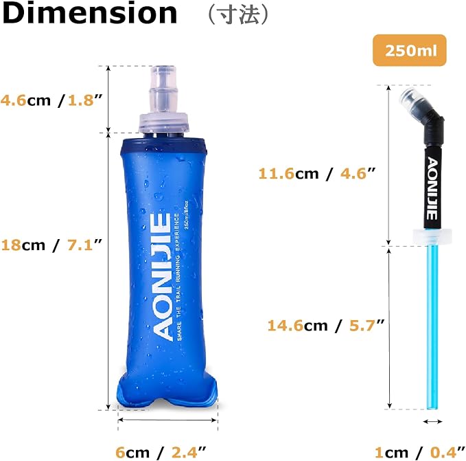 YAPJEB Soft Flask Collapsible Water Bottles, TPU Soft Water Bottle Folding Flask - Image 2