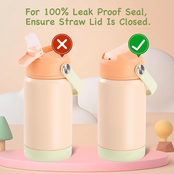 Kerilyn 12oz Kids Water Bottle 2 Pack, Stainless Steel Insulated Water Bottle - Image 6