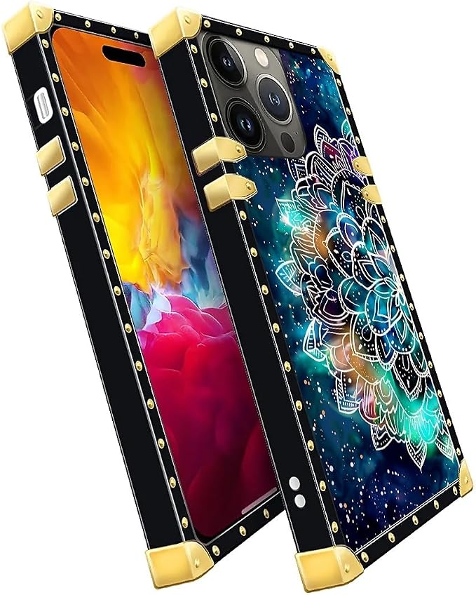 Compatible with iPhone 15 Pro Max Case, Starry Sky Colourful Mandala Luxury - Image 3