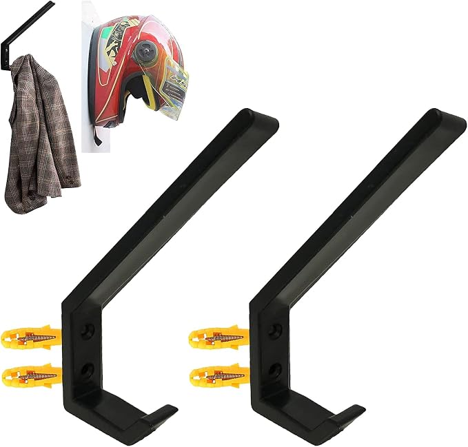 Pmsanzay 2 Pack Motorcycle Helmet Hook Multi-Purpose Jacket Hanger Keys Bags - Image 2