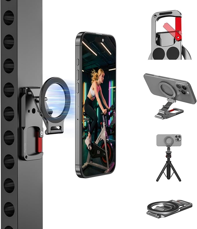 Magnetic Phone Mount for MagSafe, Maglock Tripod Adapter Magnet Golf Gym by BRDRC