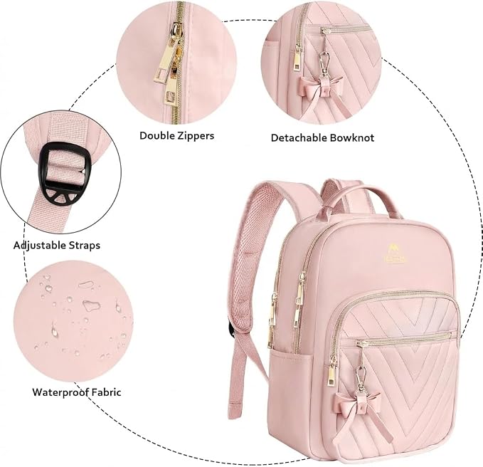MATEIN Bowknot Cute Backpack Purse, Fashion Mini Shoulder Bag, Waterproof - Image 3