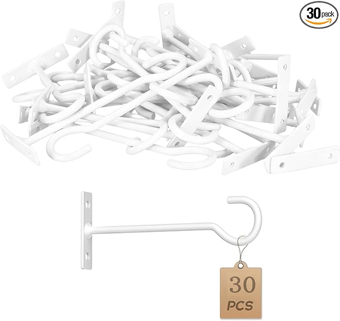 30Pack 6inch Hanging Plant Hooks Bracket Metal Wall Hook, Anti-Rust Indoor by QTJUST