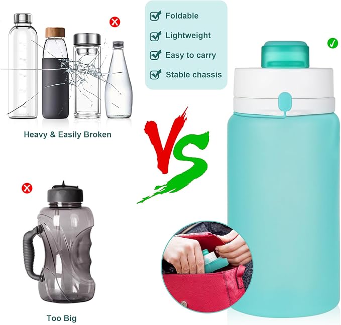 PLTCAT Collapsible Foldable BPA Free Reusable Lightweight Leak-Proof Travel - Image 3