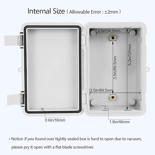 Junction Box, ABS Plastic IP65 Waterproof Dustproof Universal Electrical - Image 3