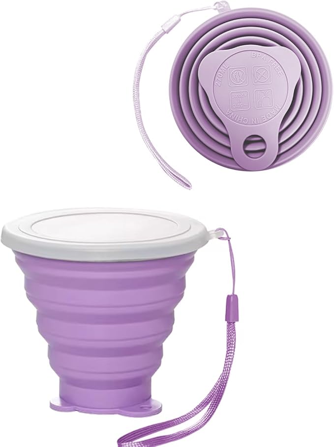 Silicone Collapsible Cups for Camping Travel, Small Portable Backpacking by INTATIKOO
