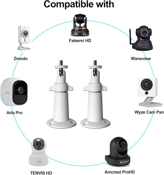 Security Camera Wall Mount Bracket Adjustable Indoor/Outdoor Mount Compatible - Image 6