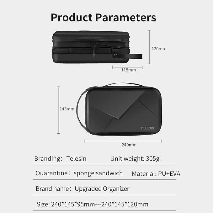 TELESIN Large Carry Case Carrying Travel Bag - Image 6