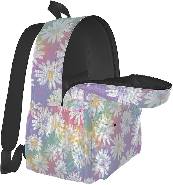 cfpolar 17 Inch Backpack Cute Daisy Flower Laptop Bag Shoulder Bag School - Image 5