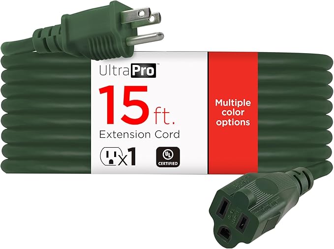 UltraPro Outdoor Extension Cord, 15 Ft, Heavy Duty 3 Prong Extension Cord by UltraPro