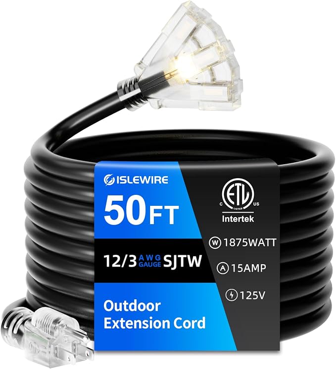 50 FT Outdoor Extension Cord by ISLEWIRE