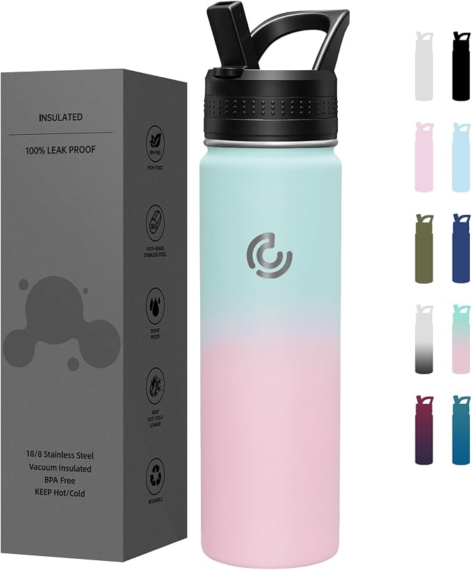 COKTIK 22oz Sports Water Bottle, Stainless Steel Water Bottle by coktik