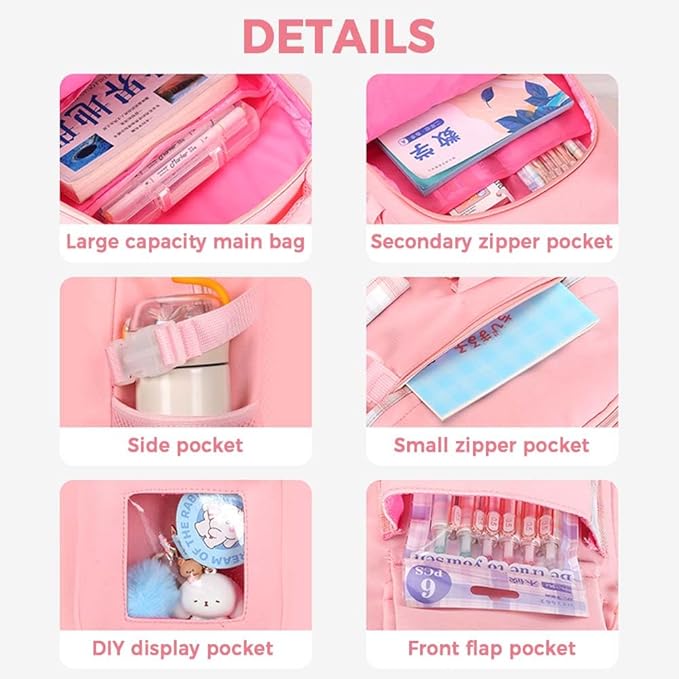 Cute Backpack for Teen Girls Kids Kawaii Bookbag Large School Back Packs - Image 6