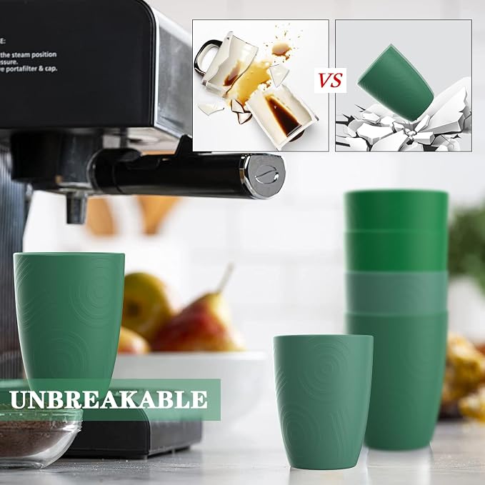 Homienly Cups for Drinking 12oz Daily Use Cups Dishwasher Safe Plastic Cups - Image 6