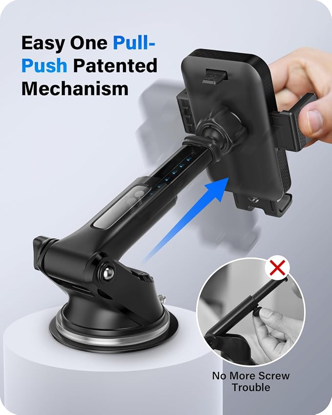 OQTIQ 3-in-1 Suction Cup Phone Holder Windshield/Dashboard/Air Vent, Dashboard - Image 4