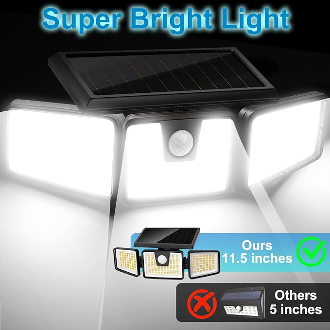 AmeriTop Solar Lights Outdoor, 2 Pack LED High Brightness Cordless Solar Motion - Image 4