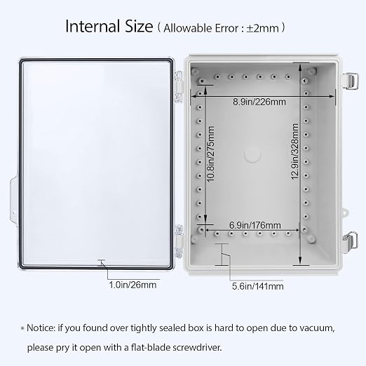LeMotech Electrical Box, IP67 Waterproof Hinged Clear Cover Stainless Steel - Image 5