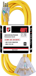EP 40 Ft 12 Gauge Heavy Duty Extension Cord, 15A 125V 1875W, 3 Outlet by ENERGYPRO