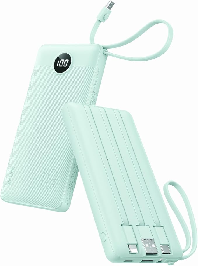 VRURC Portable Charger for iPhone, Compact Travel Power Bank 10000mAh, USB C by Home