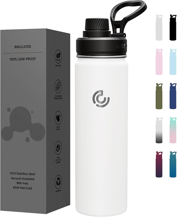 Sports Water Bottle 22oz, Insulated Water Bottle by coktik