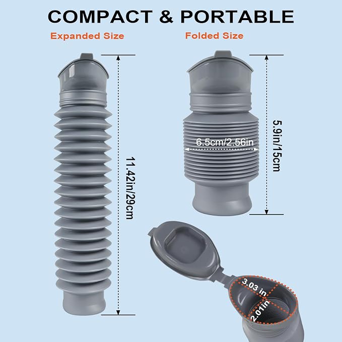 Pee Bottles for Men, Portable Urinal for Men, Collapsible Urine Bottle 750ML - Image 2