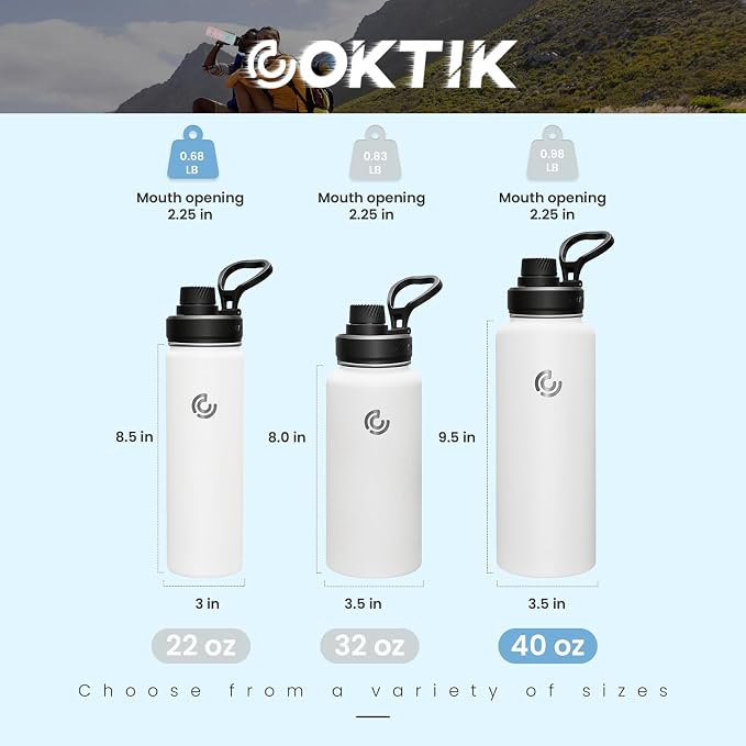 Sports Water Bottle 40oz, Insulated Water Bottle - Image 2