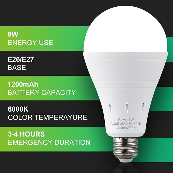 DEBAOBULB 10 Pack Rechargeable Emergency Light Bulbs, Battery Powered LED Light - Image 6