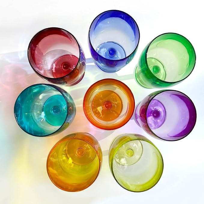 Lily's Home Unbreakable Plastic Wine Glasses Set of 8, 12 oz Shatterproof - Image 9