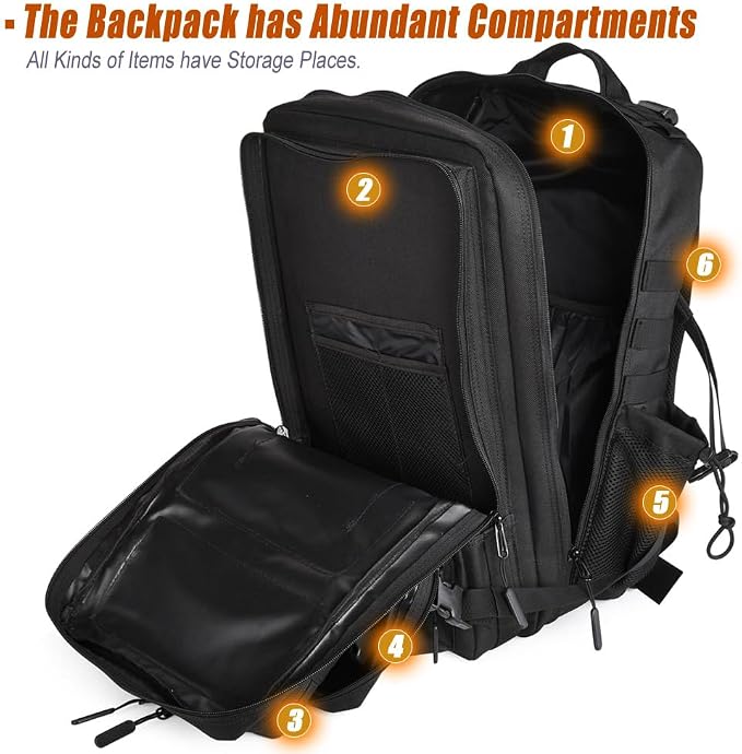 45L Tactical Backpack for Men Women, Military Assault Pack - Image 3