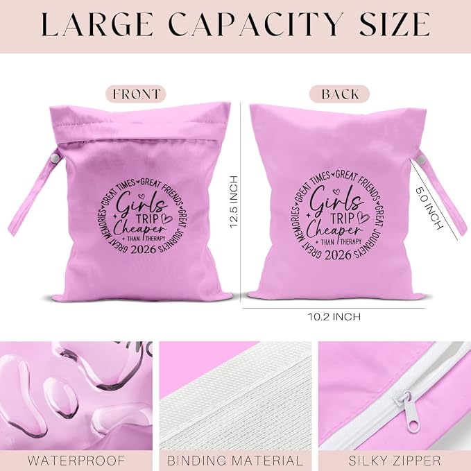 2Pcs Girls Trip Gifts Wet Dry Bag, Aloha Beach Bag Wet Bag Favors, Sunscreen - Image 2
