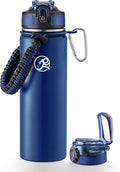 GOSWAG Insulated Sports Water Bottle, 24oz 2 Lids, Stainless Steel Water Bottles by GOSWAG