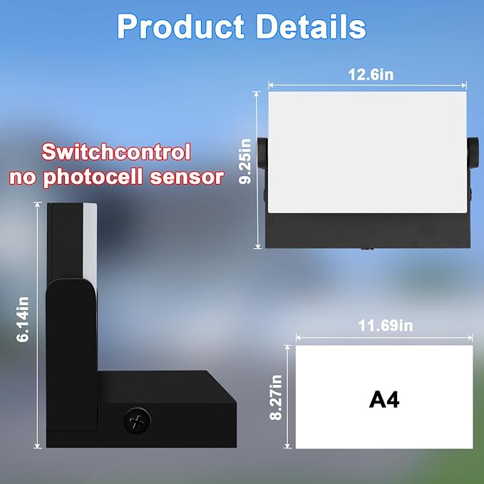 ledmo 150W Outdoor LED Flood Light Switch Control Full 360 Rotation Exterior - Image 2